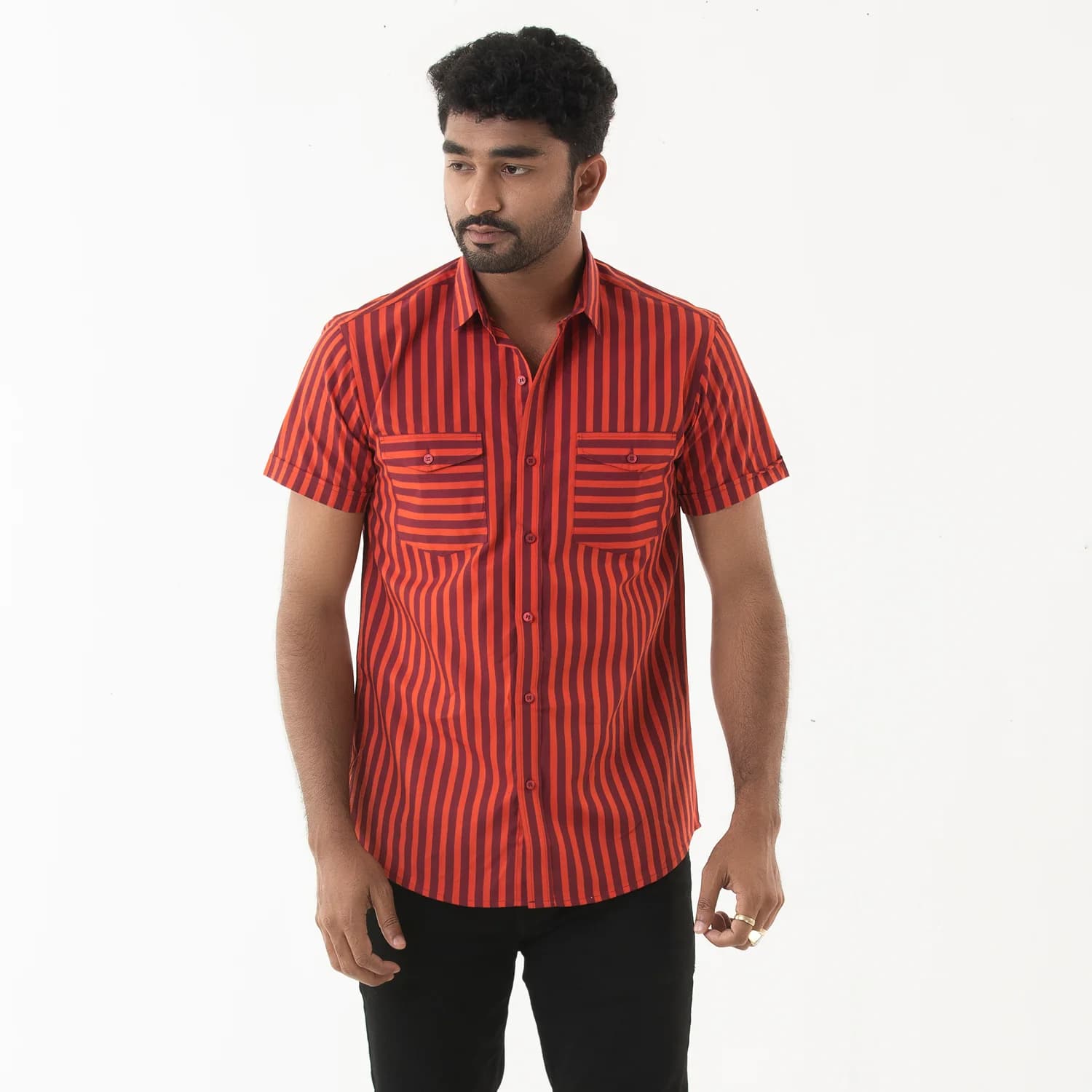 Casual Half Shirt- Orange